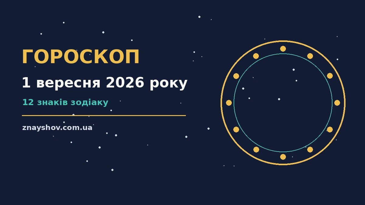 Щоденний гороскоп на 1 вересня 2026 року для дванадцяти знаків Зодіаку