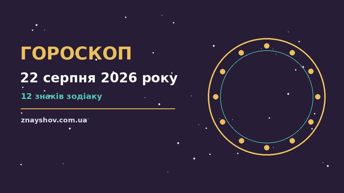 Гороскоп на 22 серпня 2026 року: ключові моменти дня про можливості й обережність