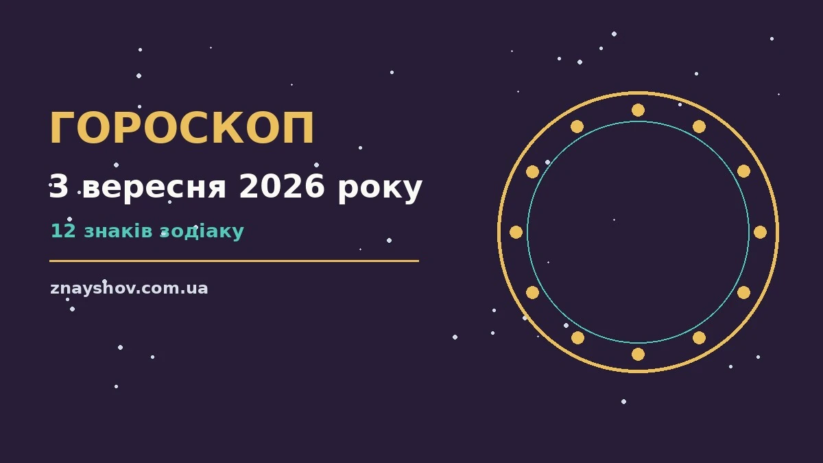 Зодіакальний круг на тлі ранкового неба, ілюстрація до гороскопу на 3 вересня 2026 року